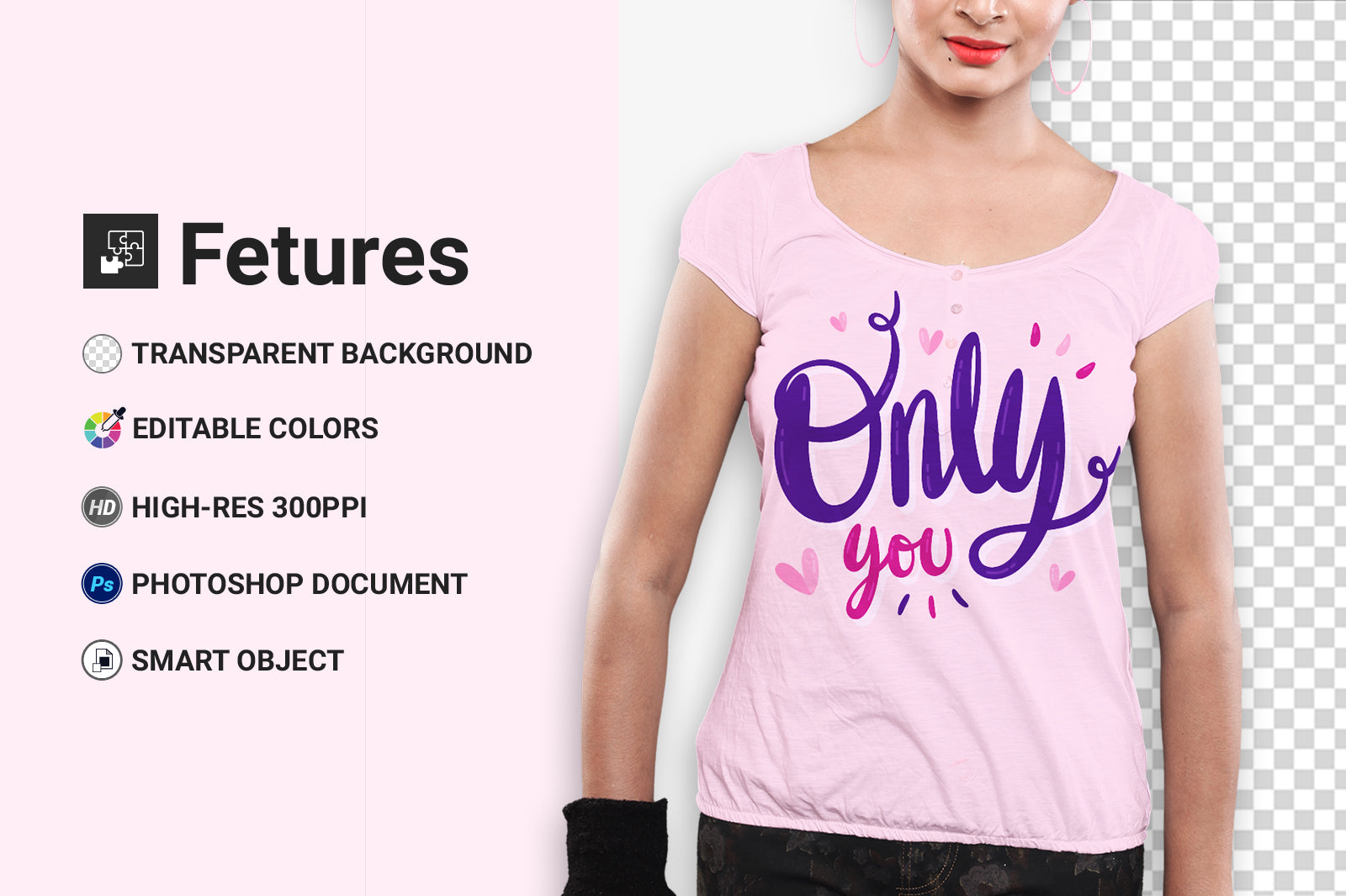 6 Editable Crew Neck Female T-Shirt Mockup Bundle