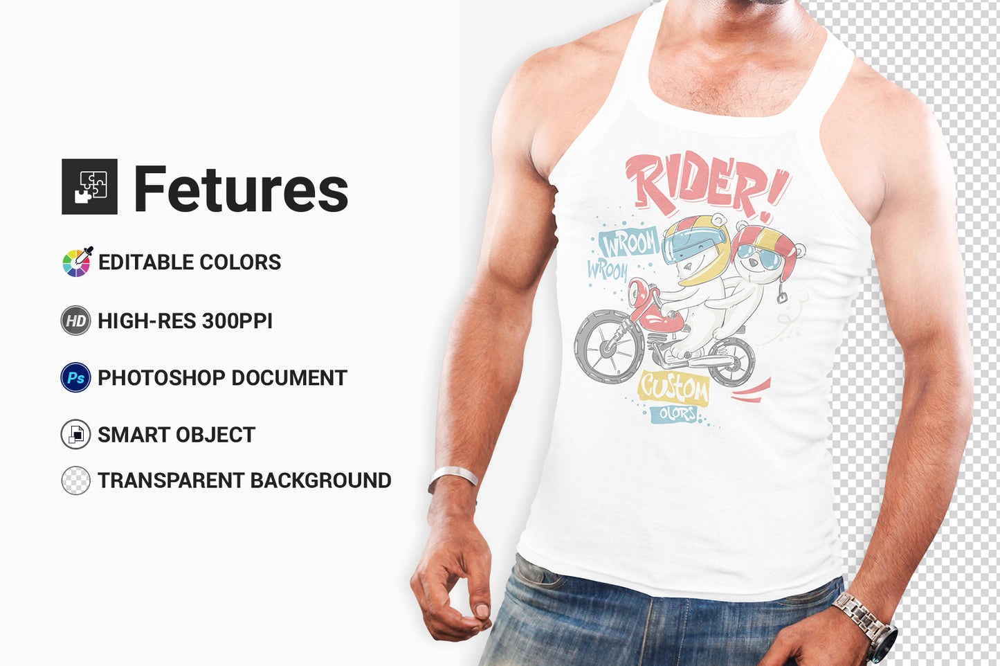 7 Editable Men's Tank Top T-Shirt Mockup Bundle