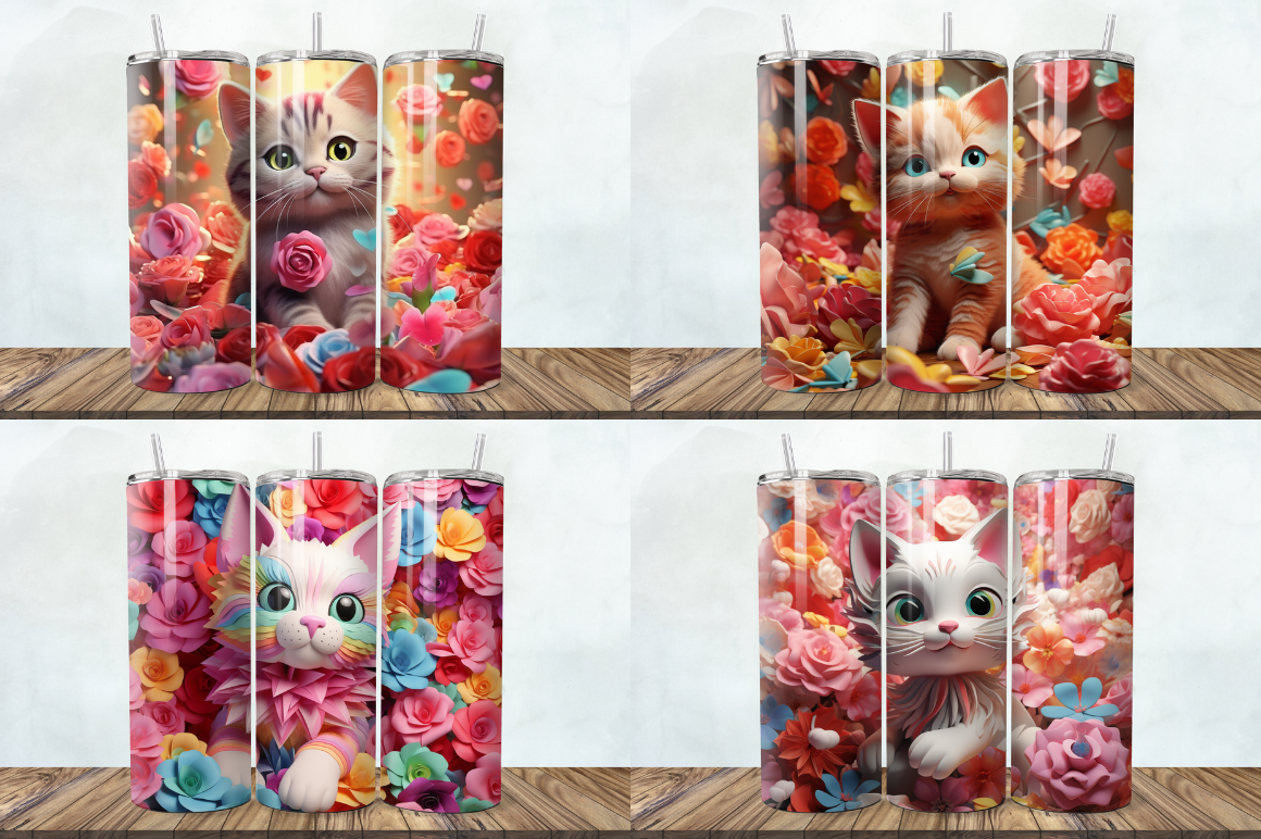 3D Fortune Cat Tumbler Bundle