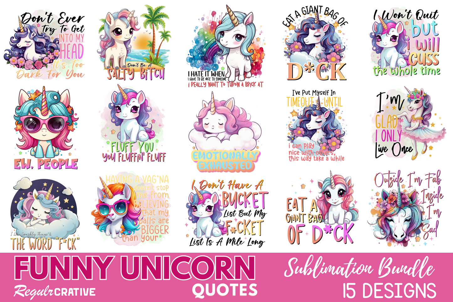 Funny Unicorn Jokes Sublimation Bundle
