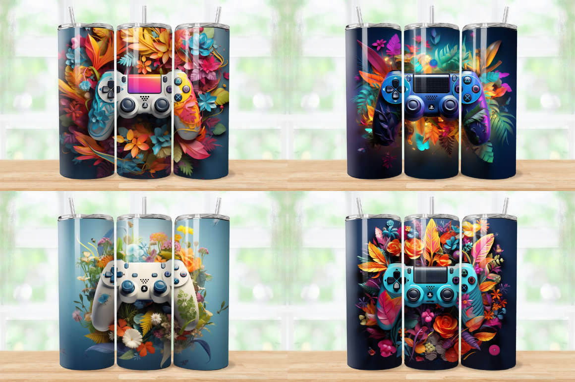 3D Game Controller Tumbler Wrap Bundle