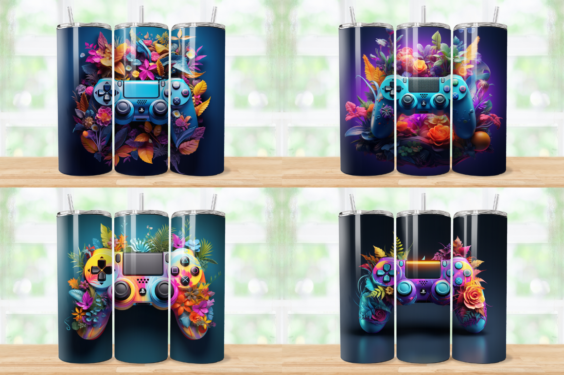 3D Game Controller Tumbler Wrap Bundle