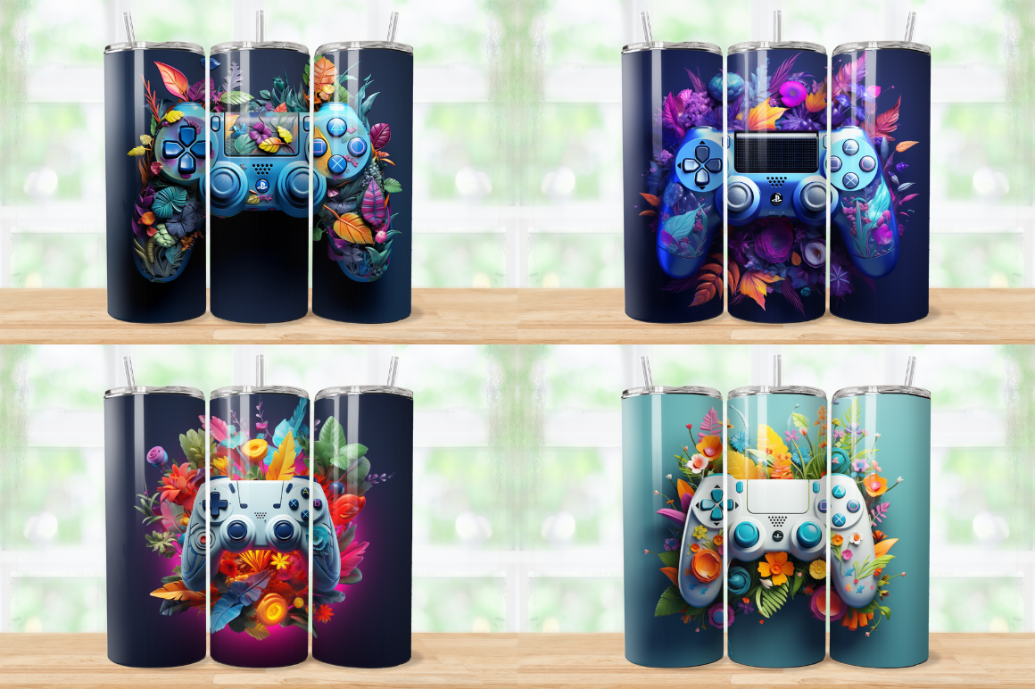 3D Game Controller Tumbler Wrap Bundle