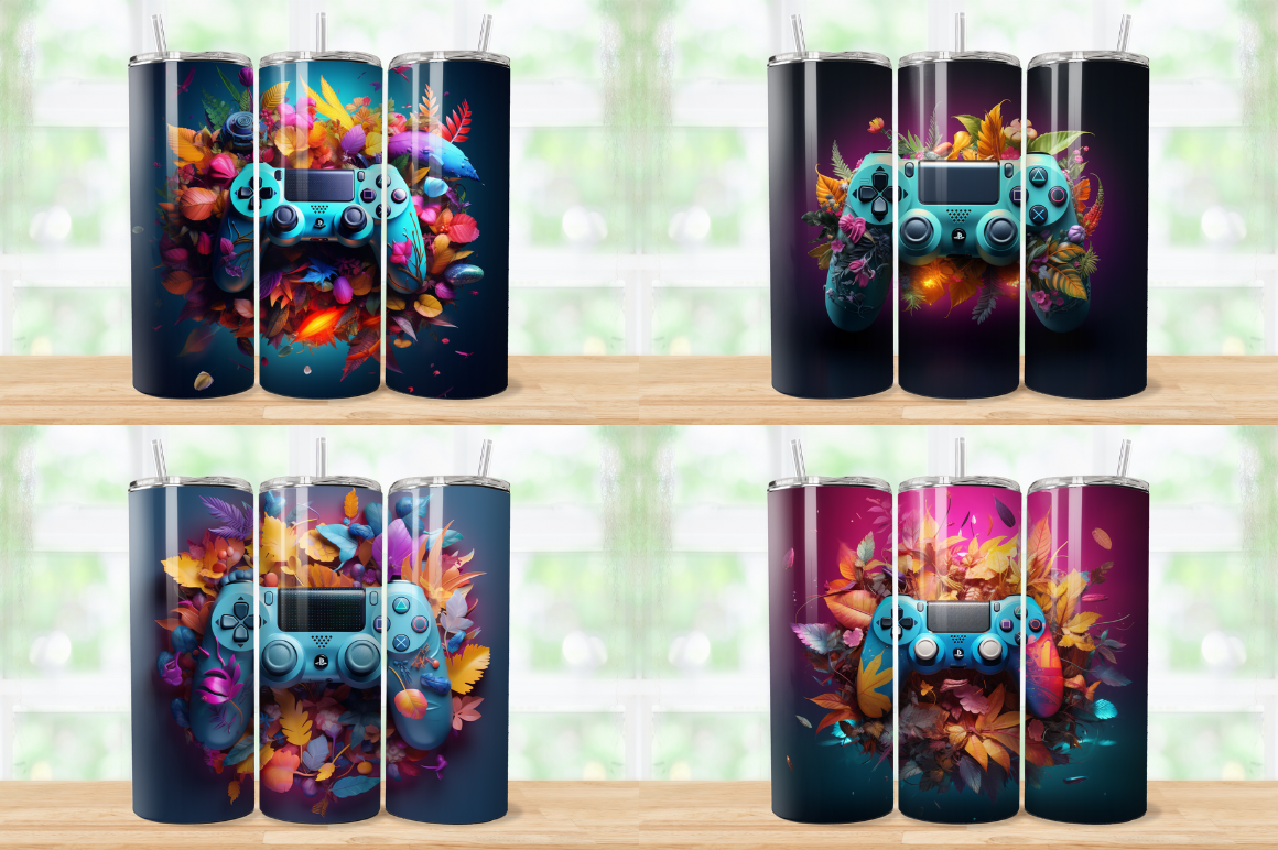 3D Game Controller Tumbler Wrap Bundle