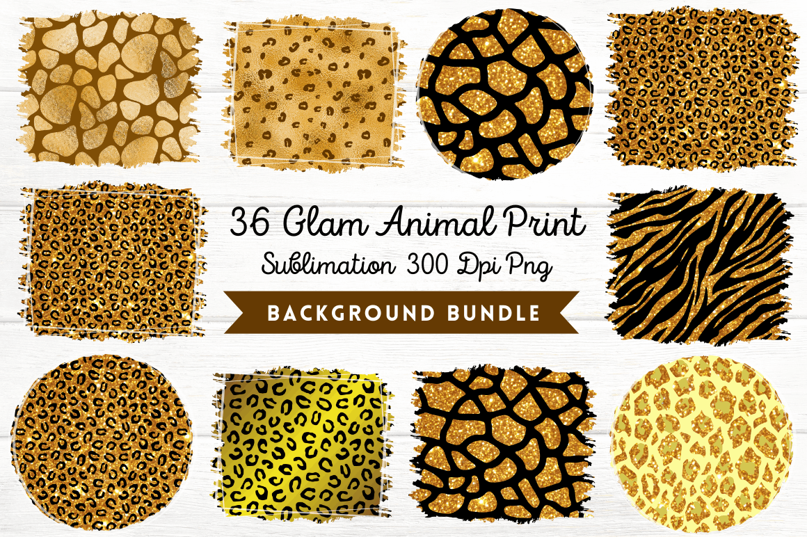 Glam Animal Print Sublimation Background Bundle