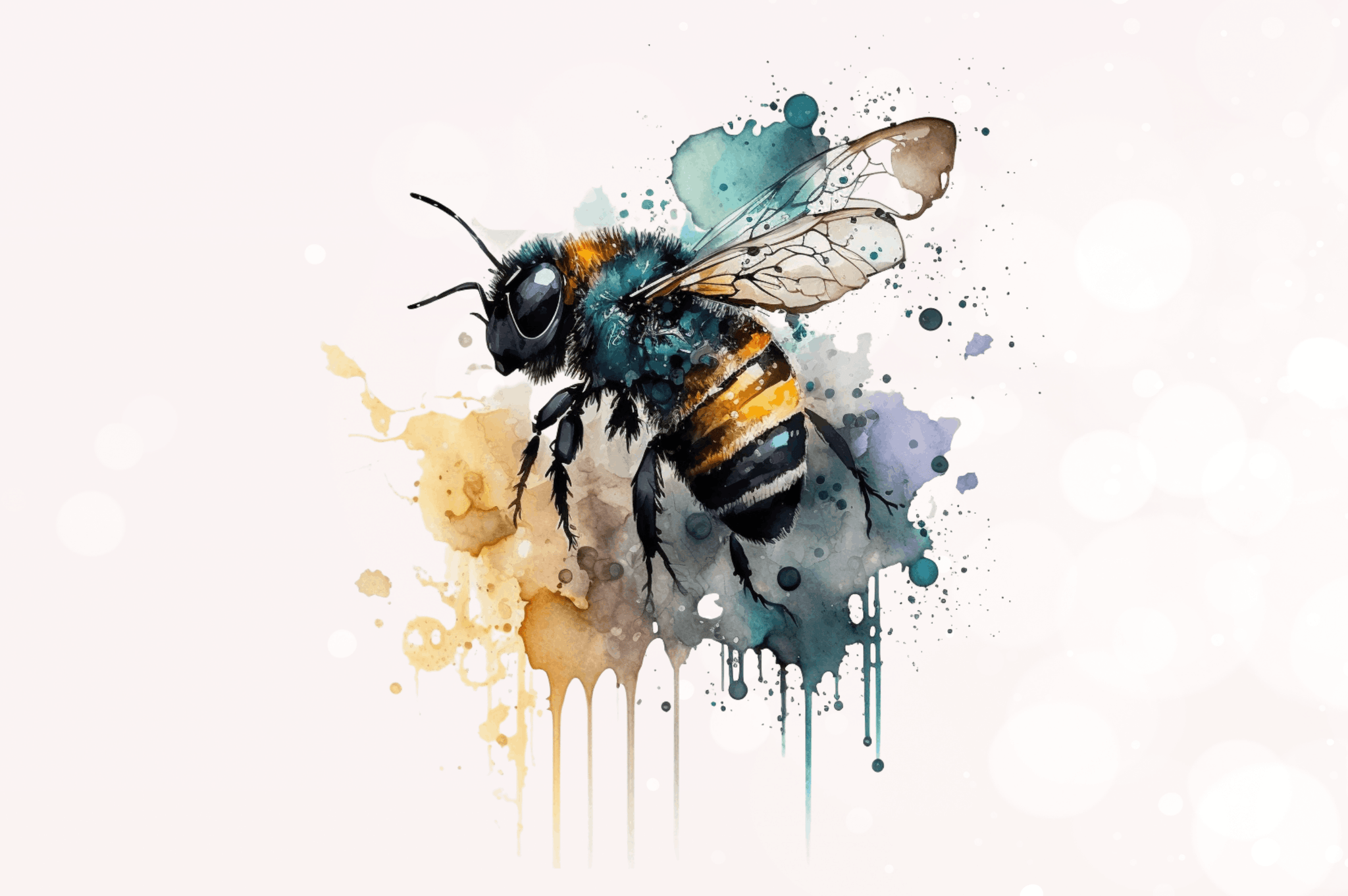 Watercolor Bee Sublimation Png Bundle
