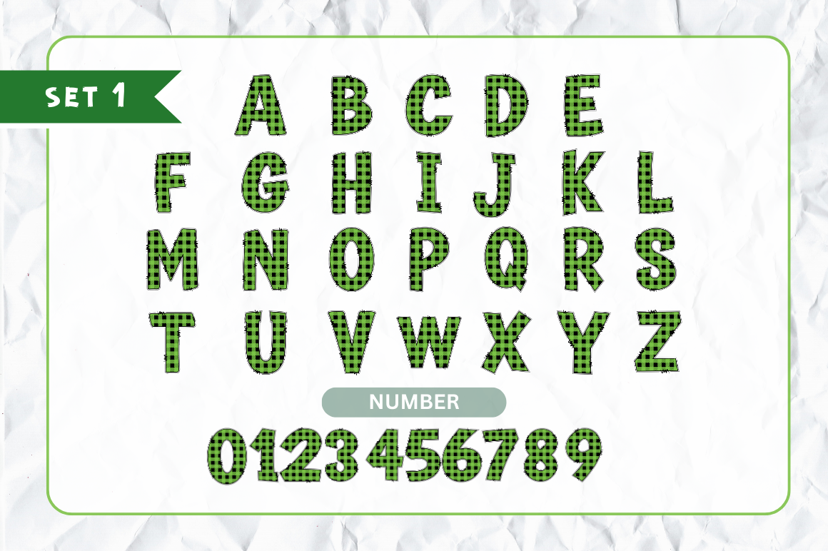 St Patrick’s Alphabet with Hand Drawn Numbers and Clipart