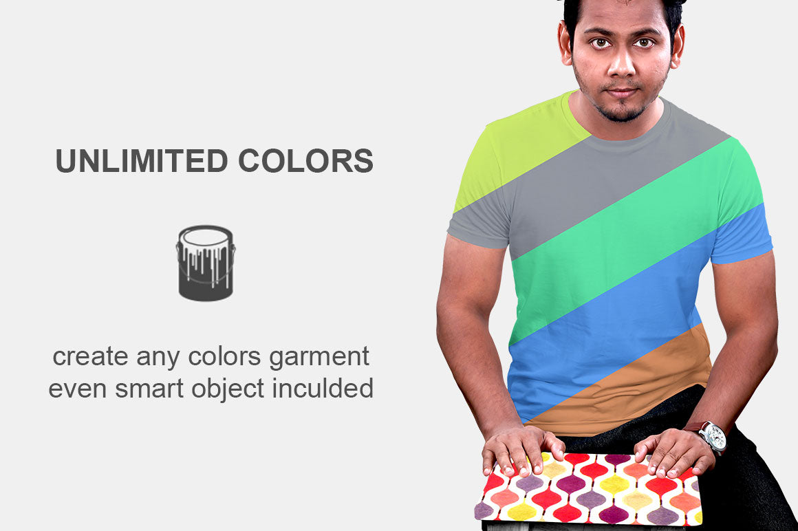 Men's Crew Neck T-Shirt Mock-Up – 7 Fully Editable PSD Templates