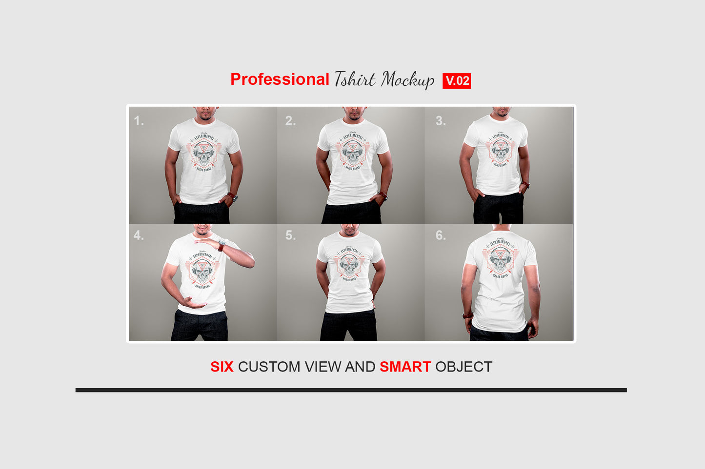 7 Men's Crew Neck T-Shirt Mock-Up Bundle