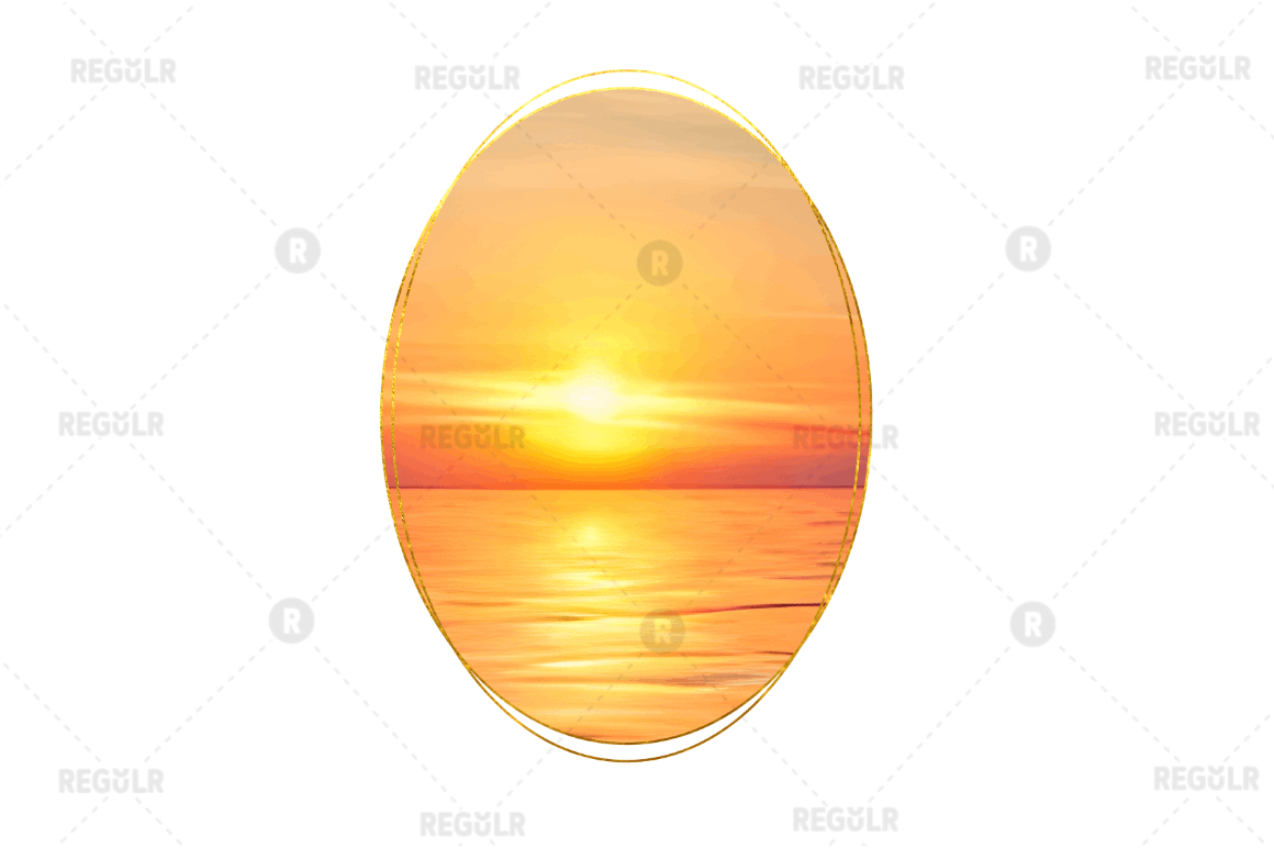 Ocean Water & Sunset Sky Sublimation Oval Background Bundle