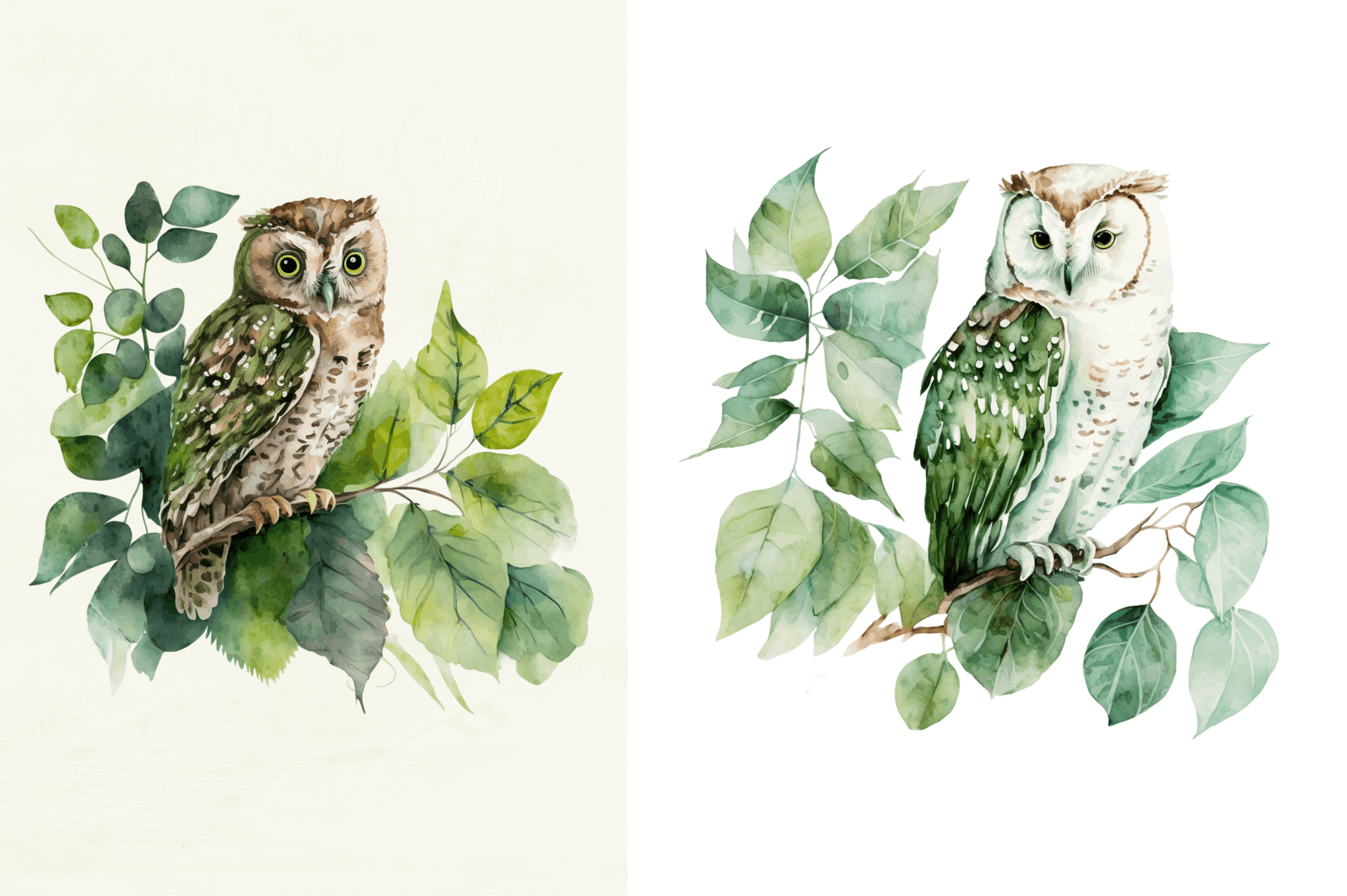 Watercolor Owl Sublimation Clipart Bundle