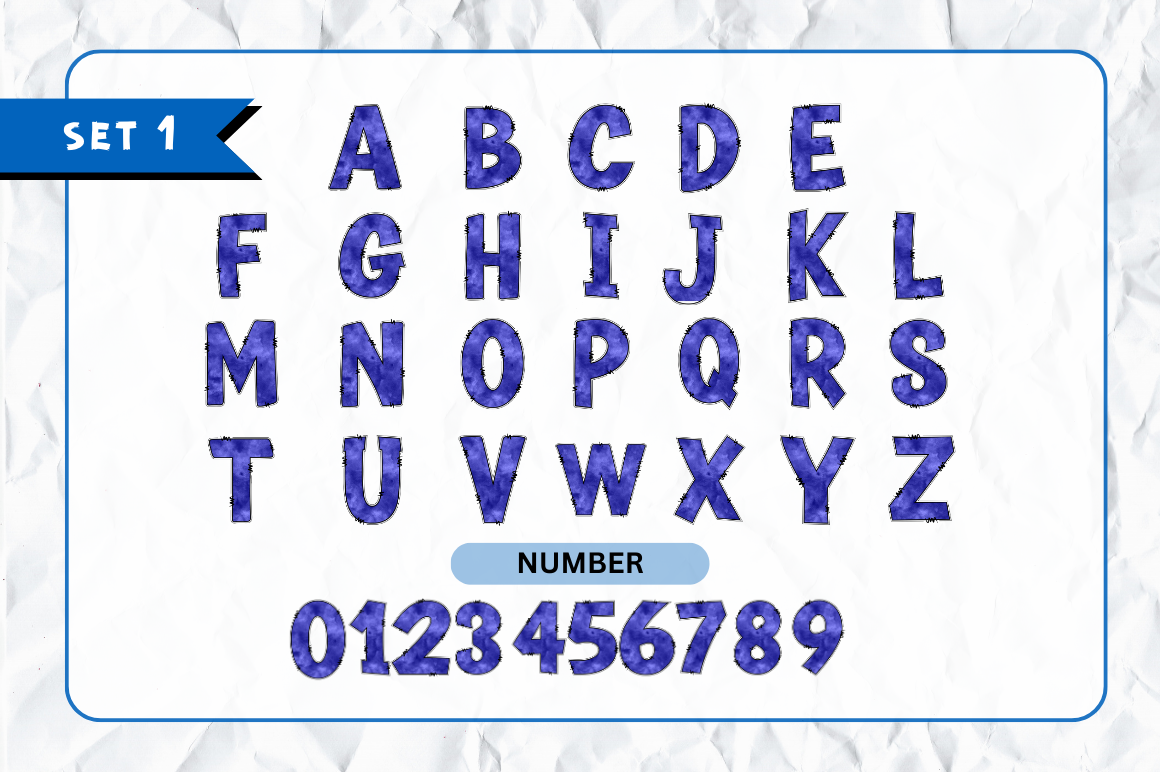 Patriotic Doodle Alphabet Bundle with Hand Drawn Clipart