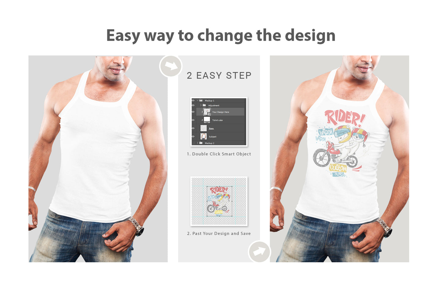 7 Editable Men's Tank Top T-Shirt Mockup Bundle