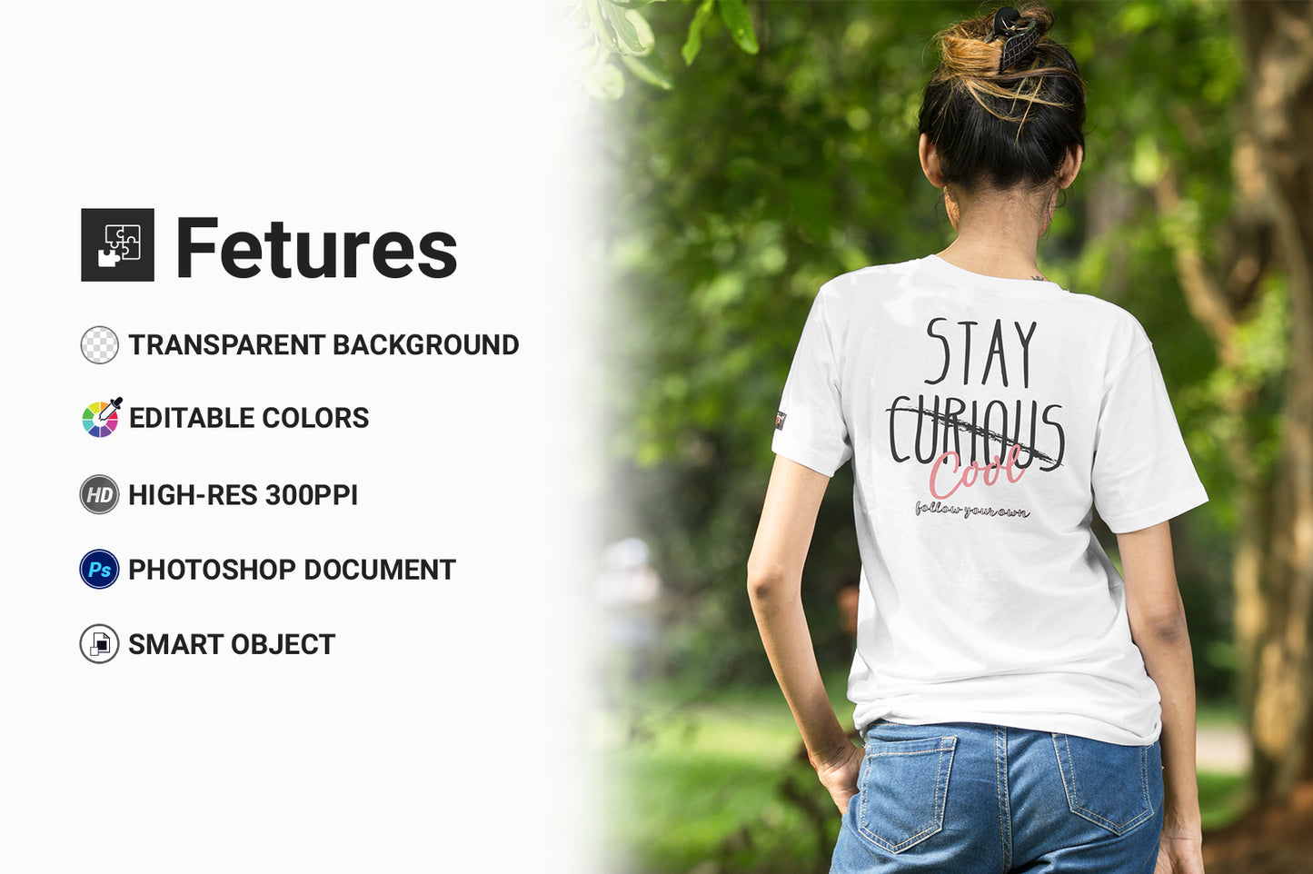 5 Female T-Shirt Mockup PSD Bundle