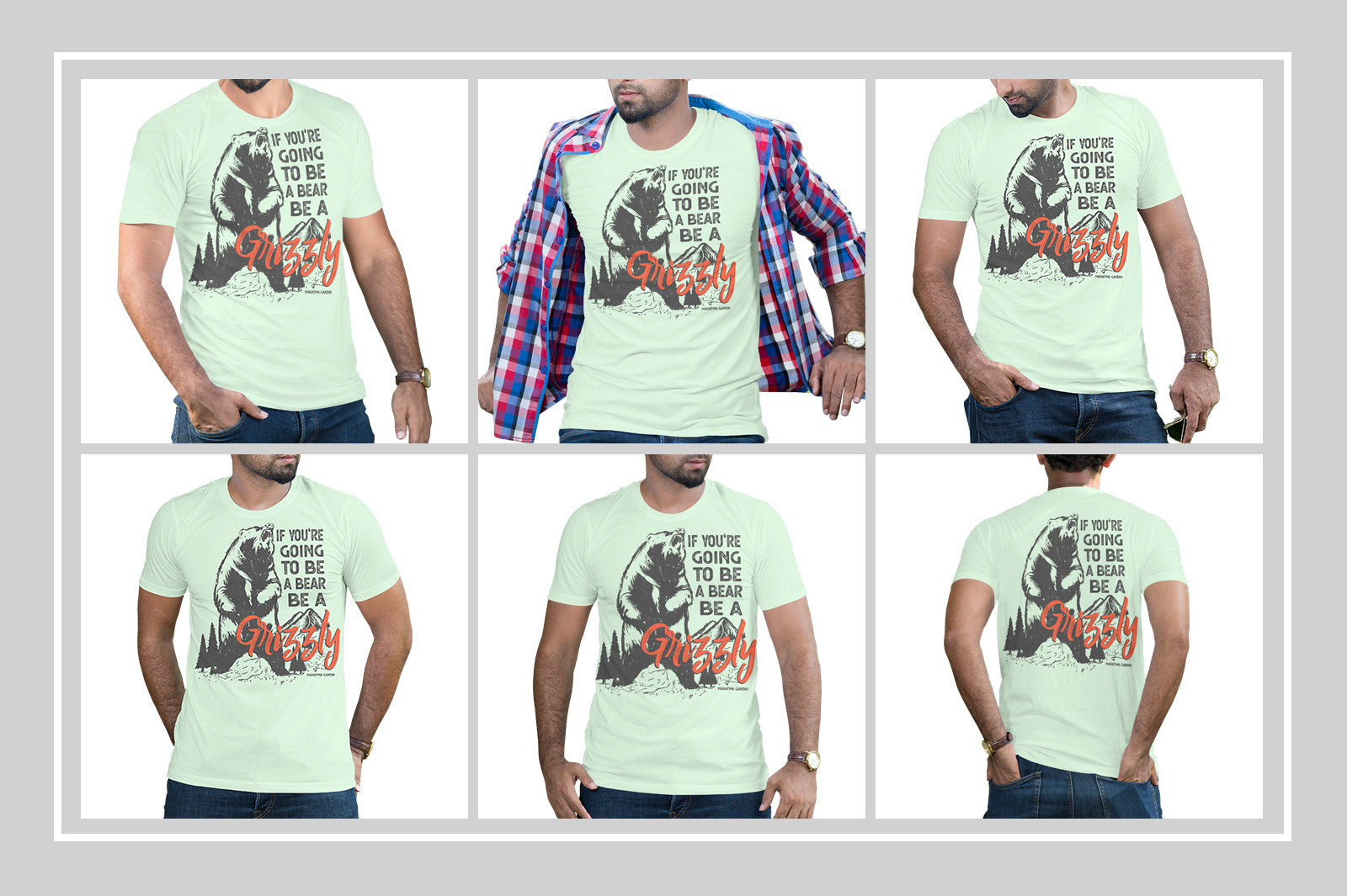 5 Editable Men's Crew Neck T-Shirt Mock-Ups Bundle – Realistic & Stylish Mock-Up Pack