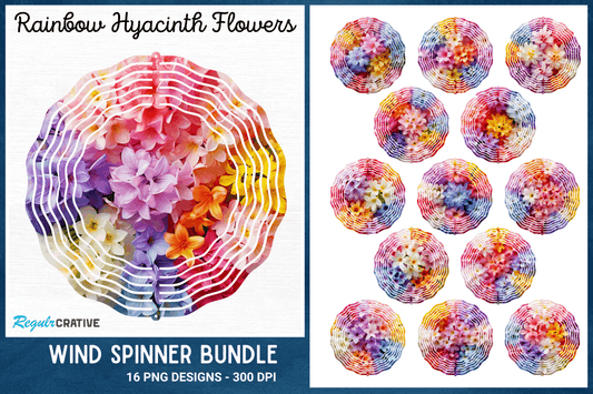 Rainbow Hyacinth Flowers Wind Spinner Bundle