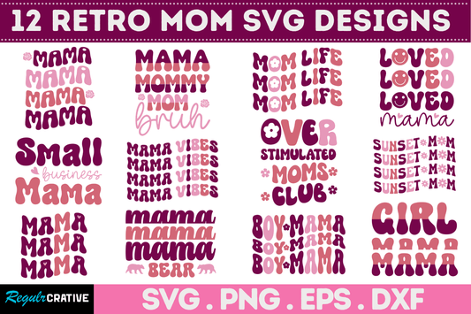 Retro Mom SVG Bundle