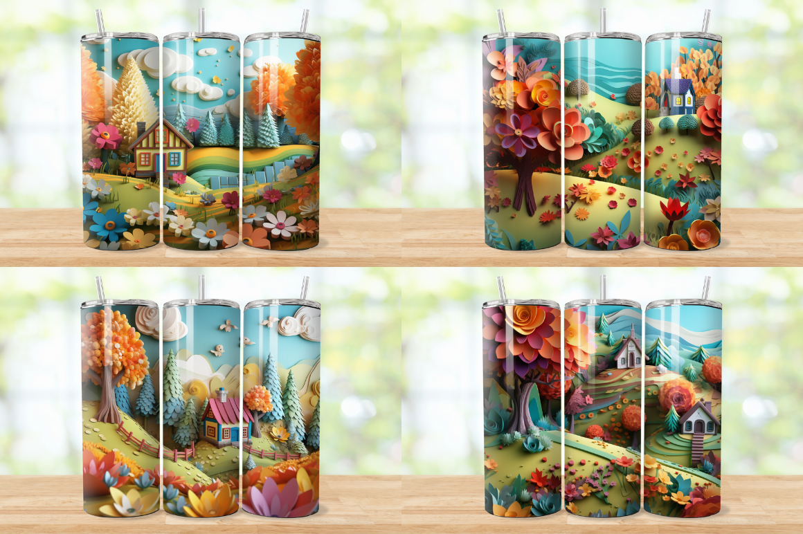 3D Rustic Countryside Tumbler Bundle