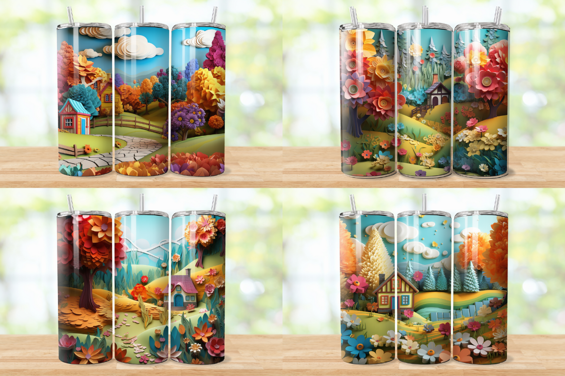 3D Rustic Countryside Tumbler Bundle