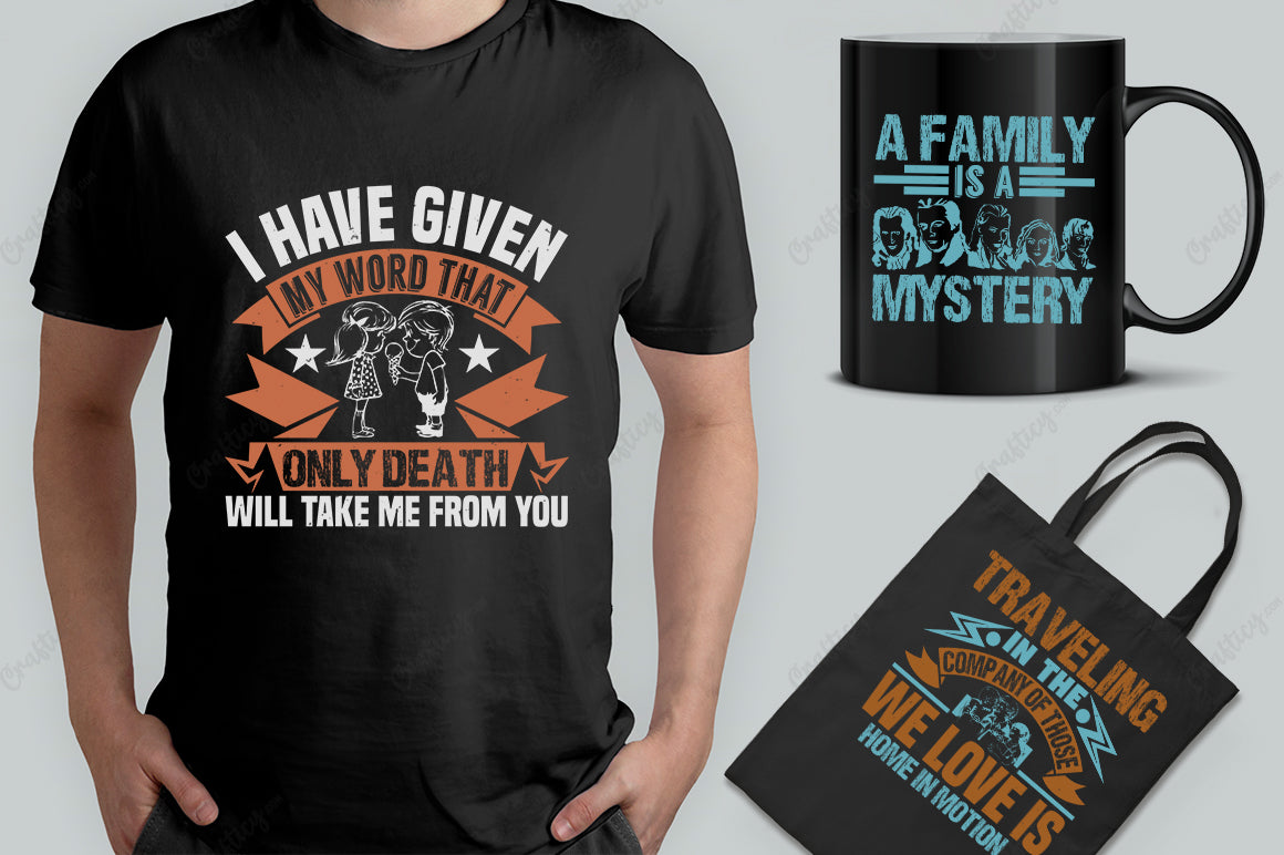20 Editable Family T-Shirt Designs Bundle-Vol:3