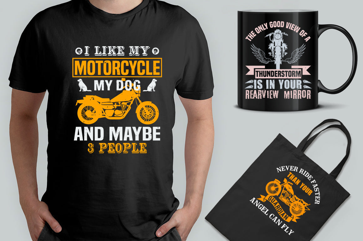 15 Editable Motorcycle T-Shirt Design Bundle