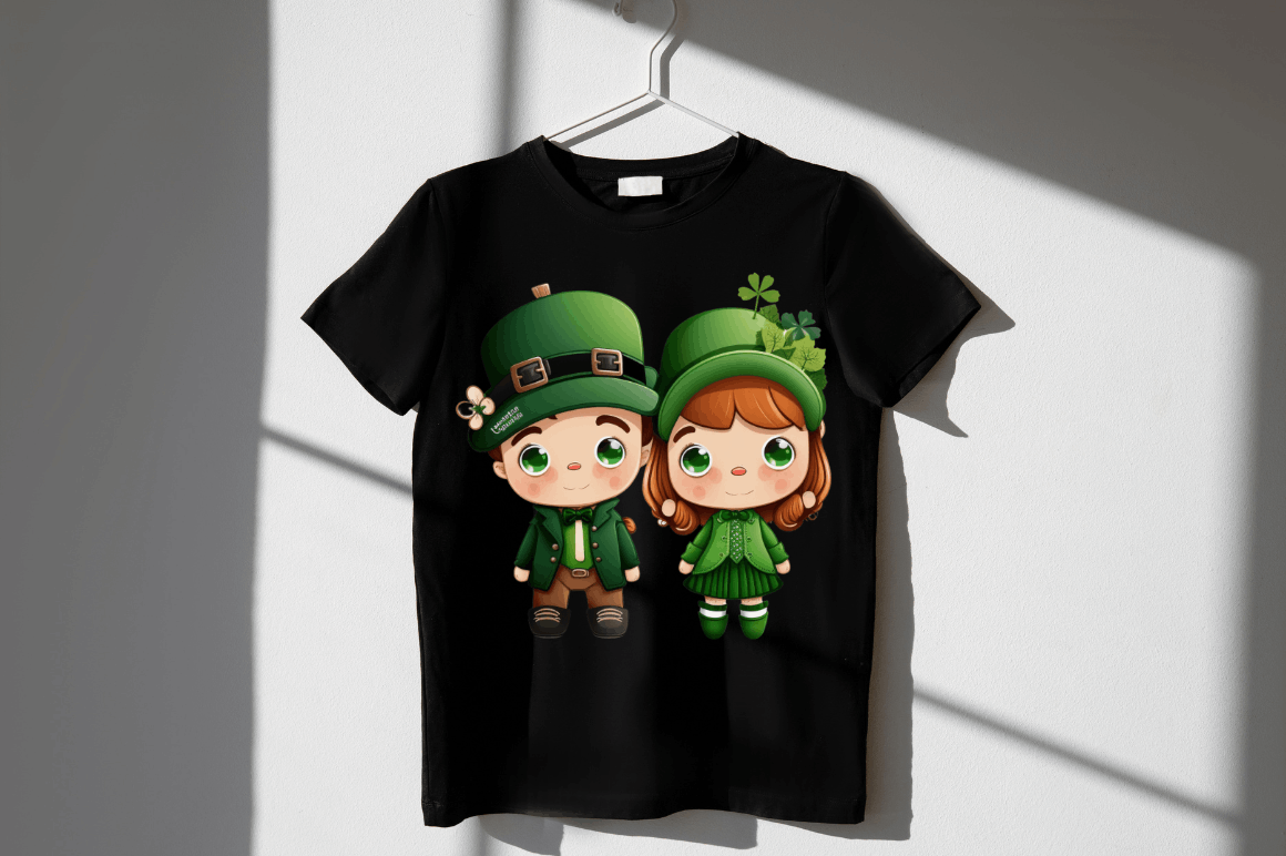 St Patrick's Day Couple Kid Cute Clipart Bundle