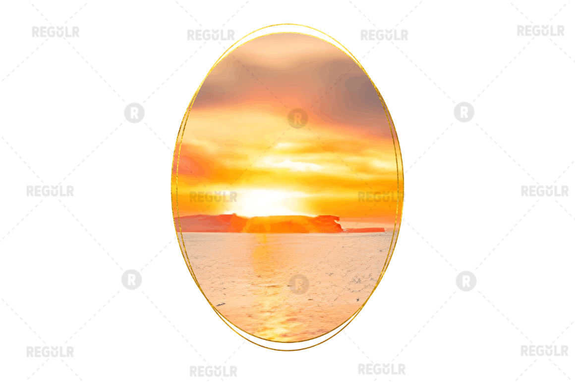 Ocean Water & Sunset Sky Sublimation Oval Background Bundle