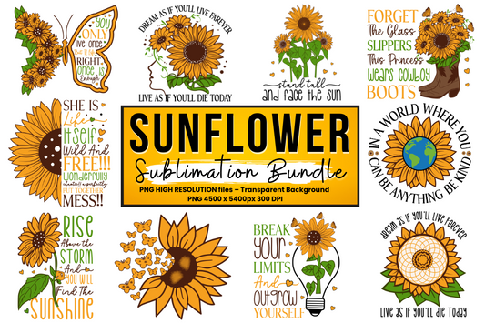 Sunflower Quotes Sublimation Bundle