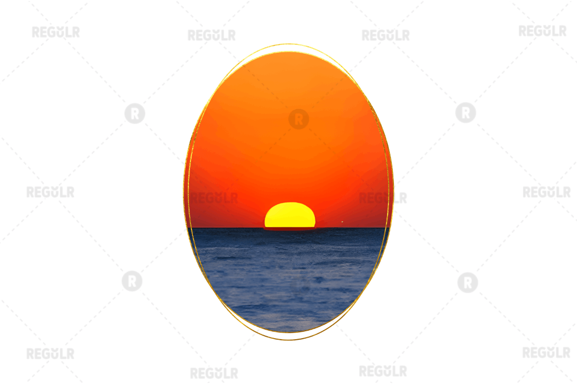Ocean Water & Sunset Sky Sublimation Oval Background Bundle