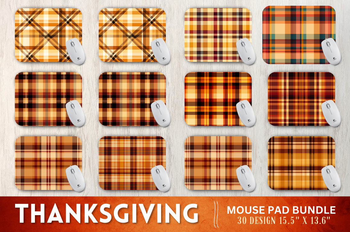 Thanksgiving Plaid Pattern Mouse Pad Bundle