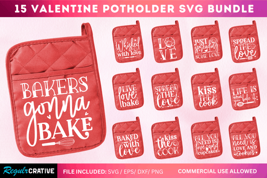 Valentine's Day Potholder SVG Bundle