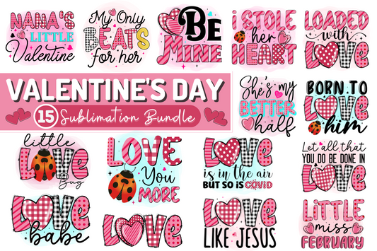 Valentine's Day Sublimation PNG Designs Bundle