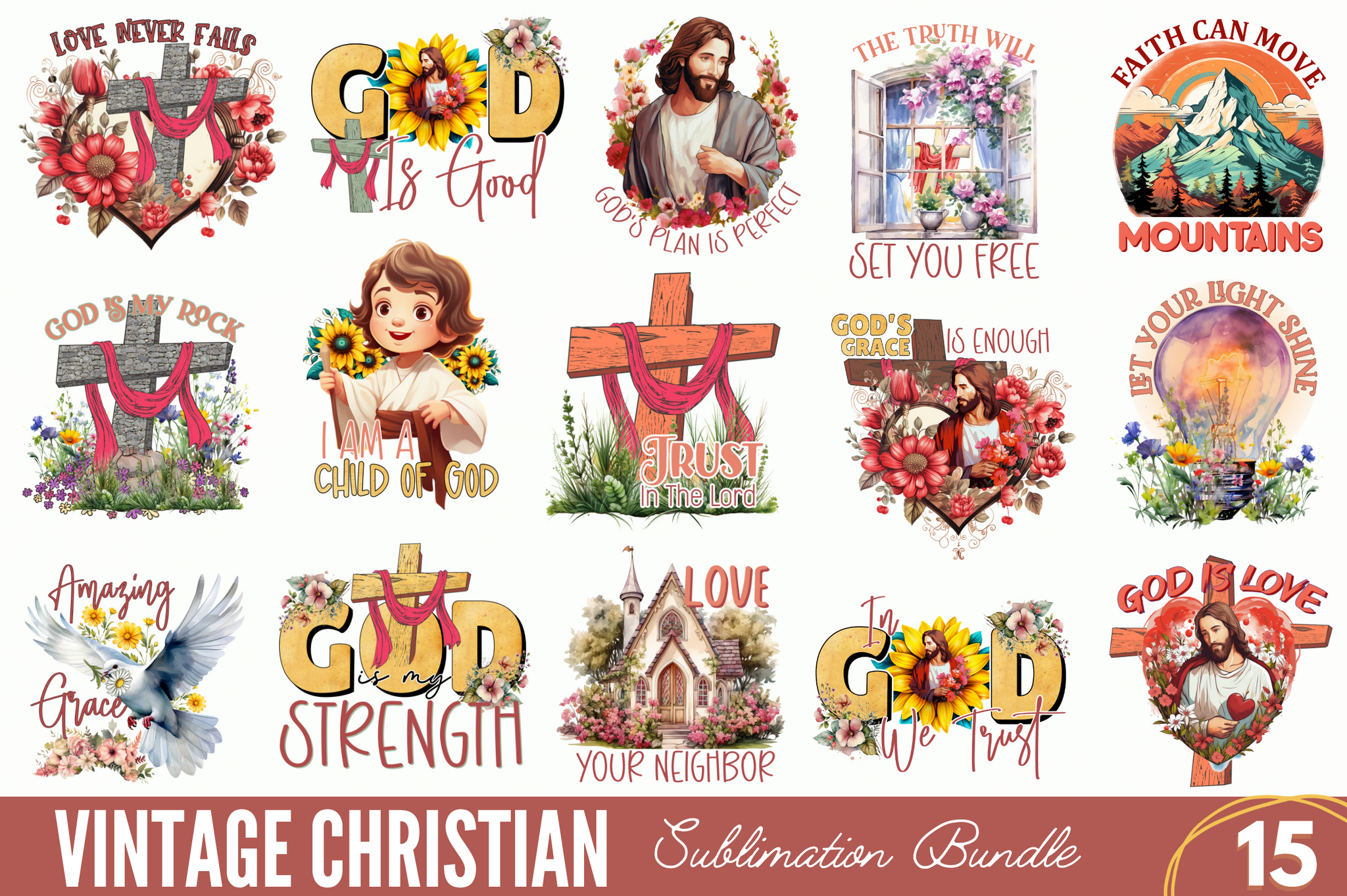 Vintage Christian Sublimation Bundle