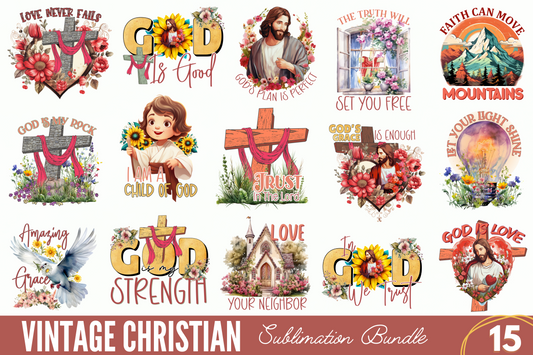 Vintage Christian Sublimation Bundle