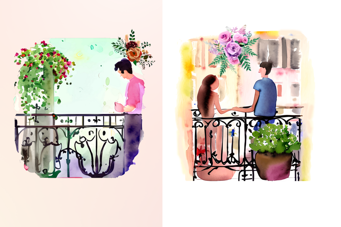 Watercolor The Bride and Groom  Sublimation Bundle