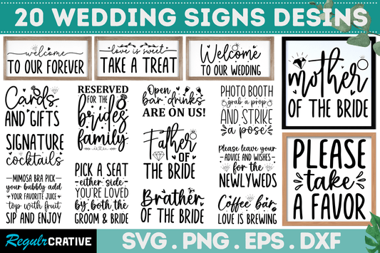 Wedding Signs SVG Bundle