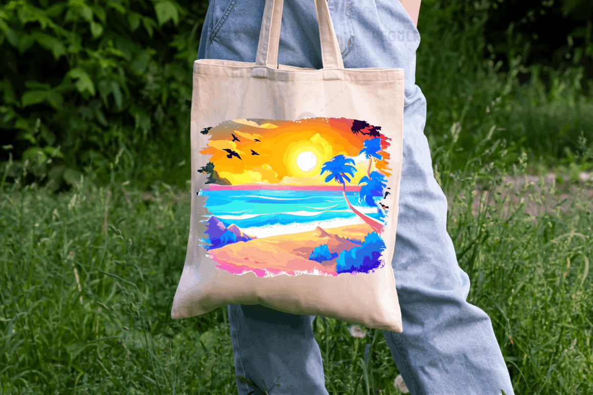 Beach Sunset Watercolor Sublimation Bundle