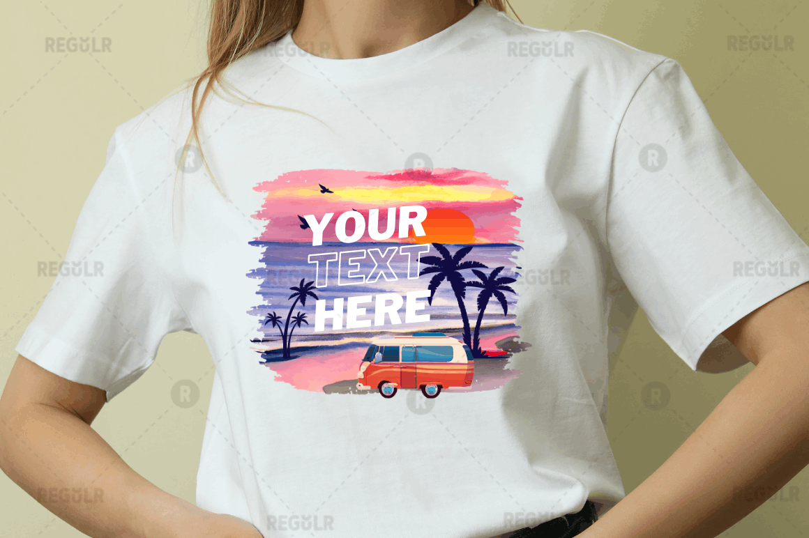Beach Sunset Watercolor Sublimation Bundle