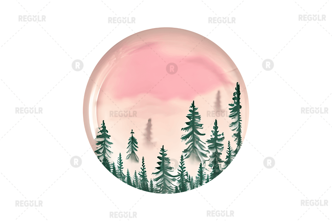 Forest Sunset Sky inspired Sublimation Circles Background bundle