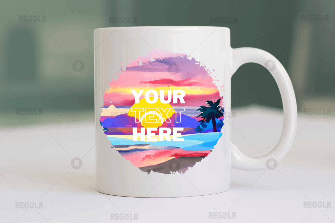 Beach Sunset Watercolor Sublimation Bundle