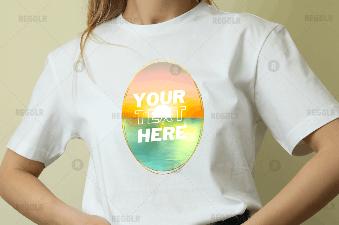 Ocean Water & Sunset Sky Sublimation Oval Background Bundle