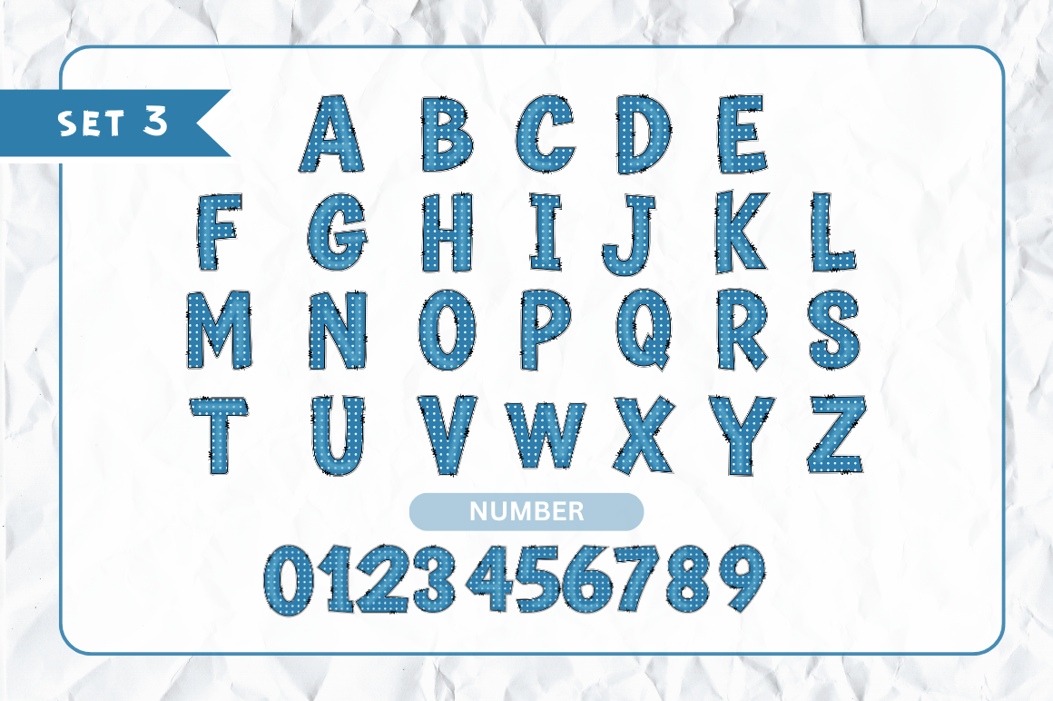Winter Doodle Alphabet Bundle with Hand Drawn Clipart
