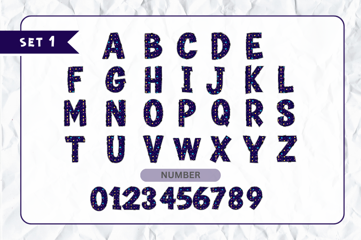 Retro Doodle Alphabet Bundle with Hand Drawn Clipart