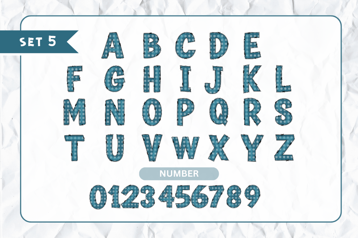 Winter Doodle Alphabet Bundle with Hand Drawn Clipart