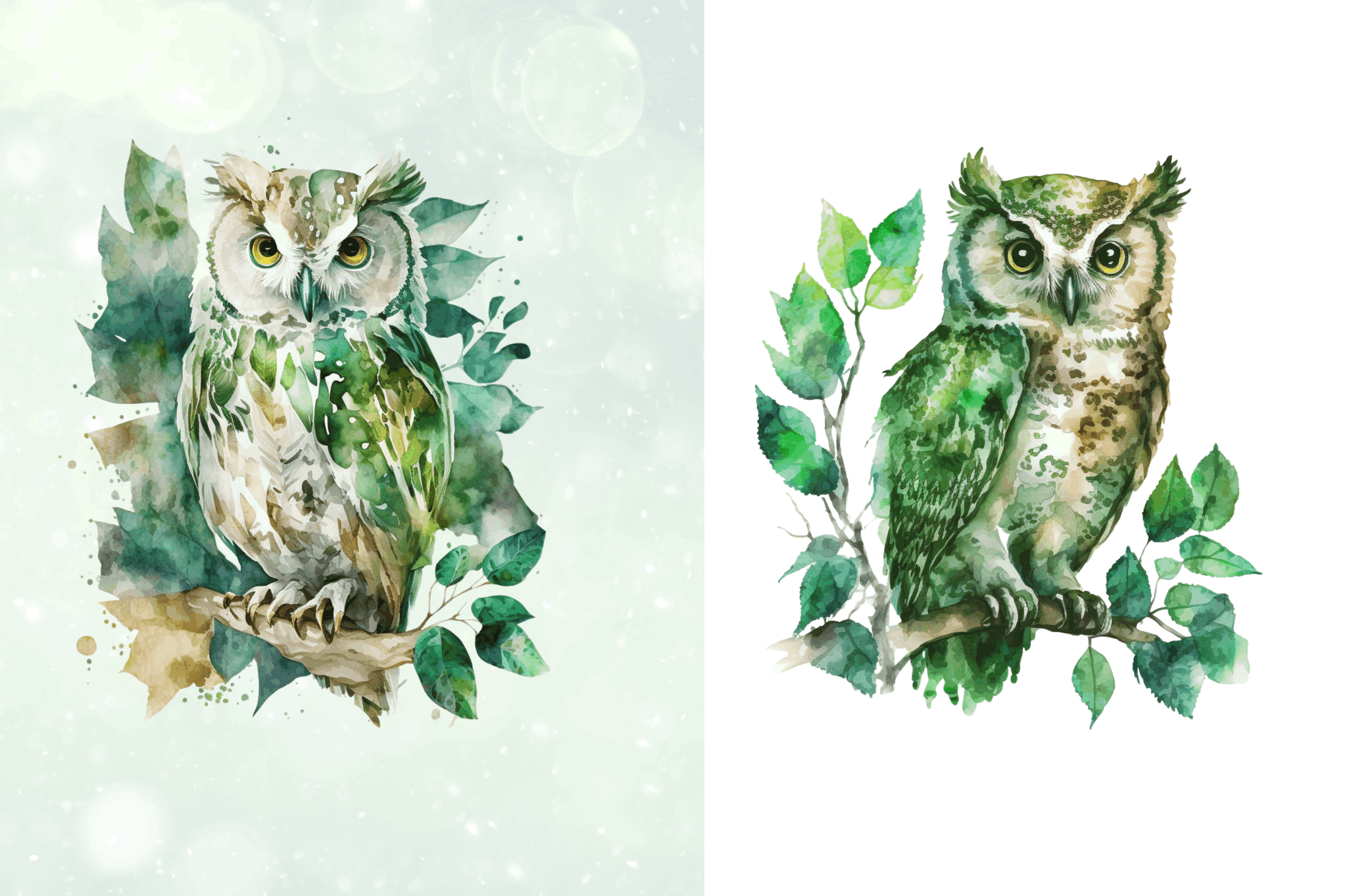 Watercolor Owl Sublimation Clipart Bundle