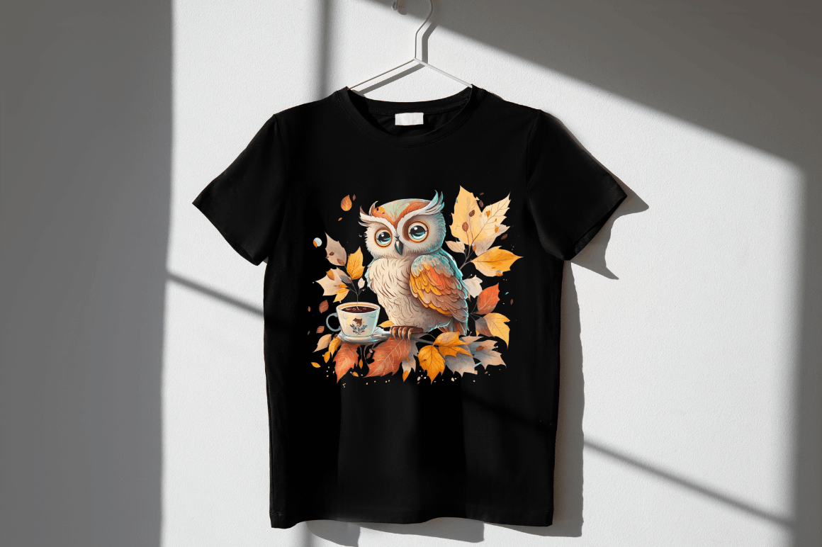 Watercolor Cute Owl with a Cup Clipart Bundle