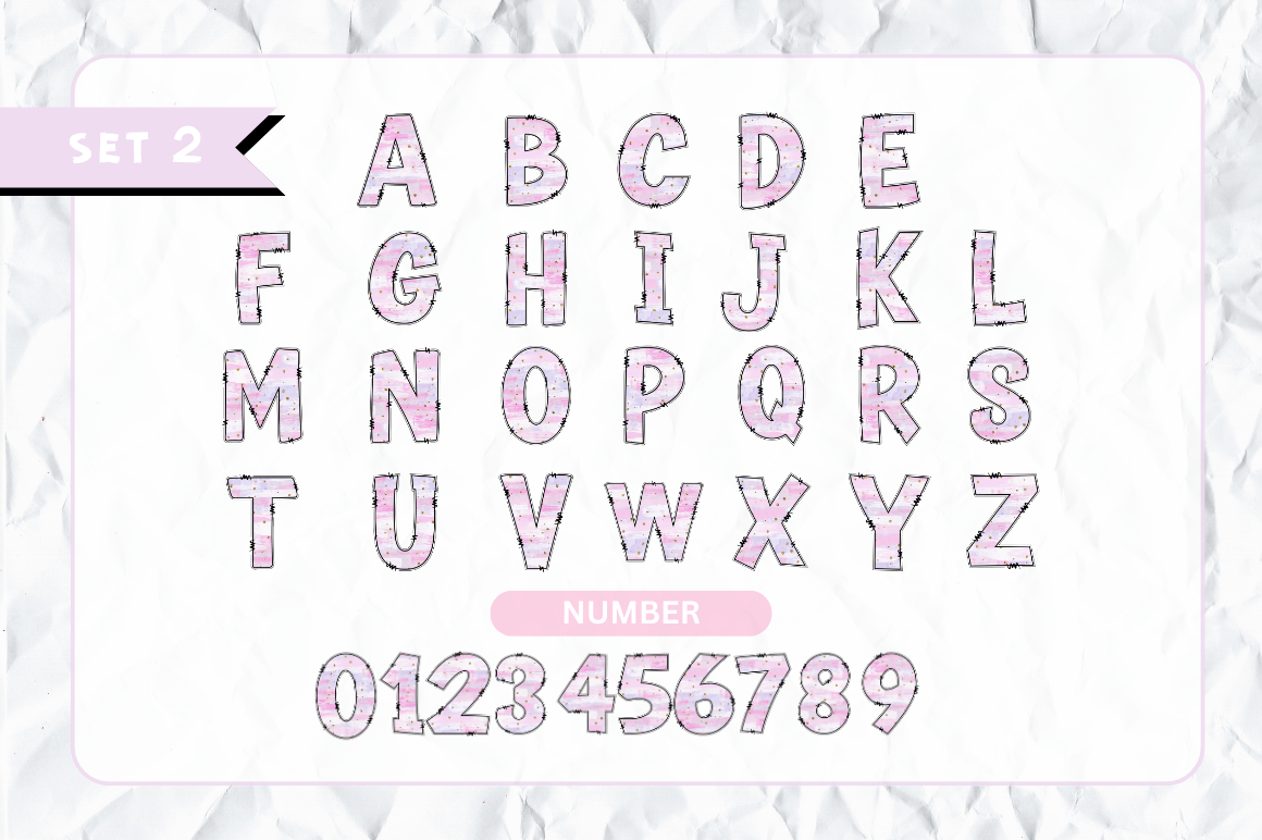 School Doodle Alphabet Bundle with Hand Drawn Clipart