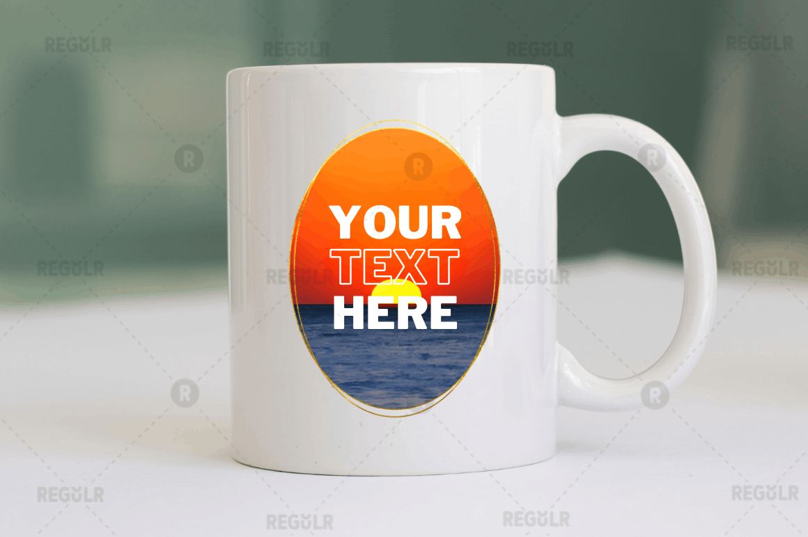 Ocean Water & Sunset Sky Sublimation Oval Background Bundle