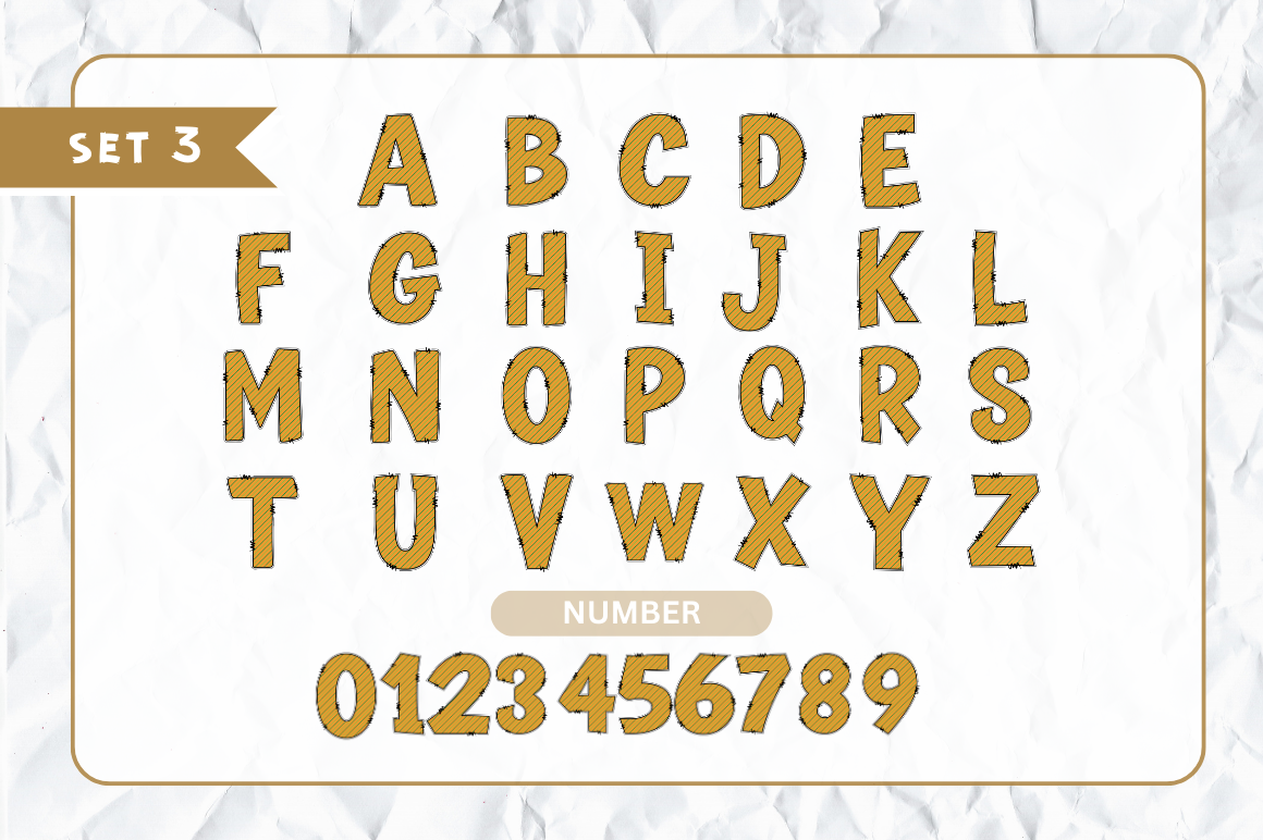 St Patrick’s Alphabet with Hand Drawn Numbers and Clipart