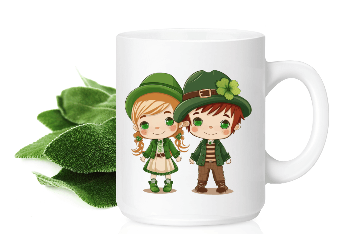 St Patrick's Day Couple Kid Cute Clipart Bundle